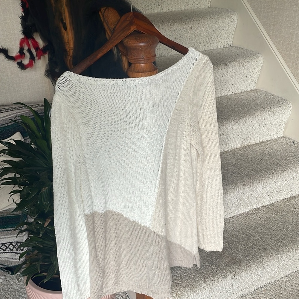 J Jill Color-block Cotton Knit Beach Sweater - Picture 6 of 13